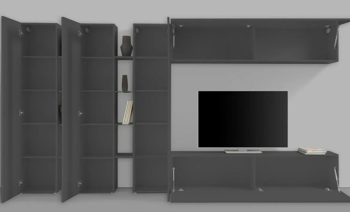 Mobile salotto smart 340cm antracite - Carretto