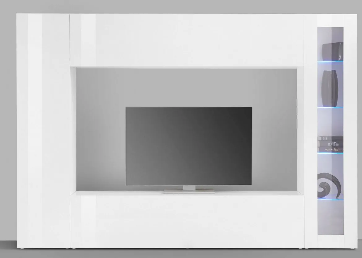Mobile soggiorno smart 260cm bianco lucido - Amel
