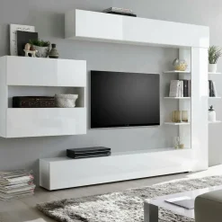 Mobile soggiorno smart 295cm bianco lucido e bianco - Aragosta