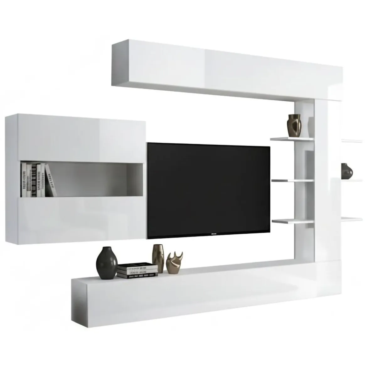 Mobile soggiorno smart 295cm bianco lucido e bianco - Aragosta