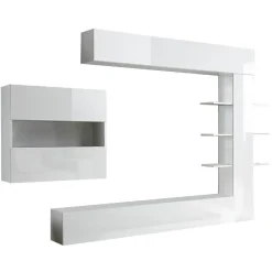 Mobile soggiorno smart 295cm bianco lucido e bianco - Aragosta