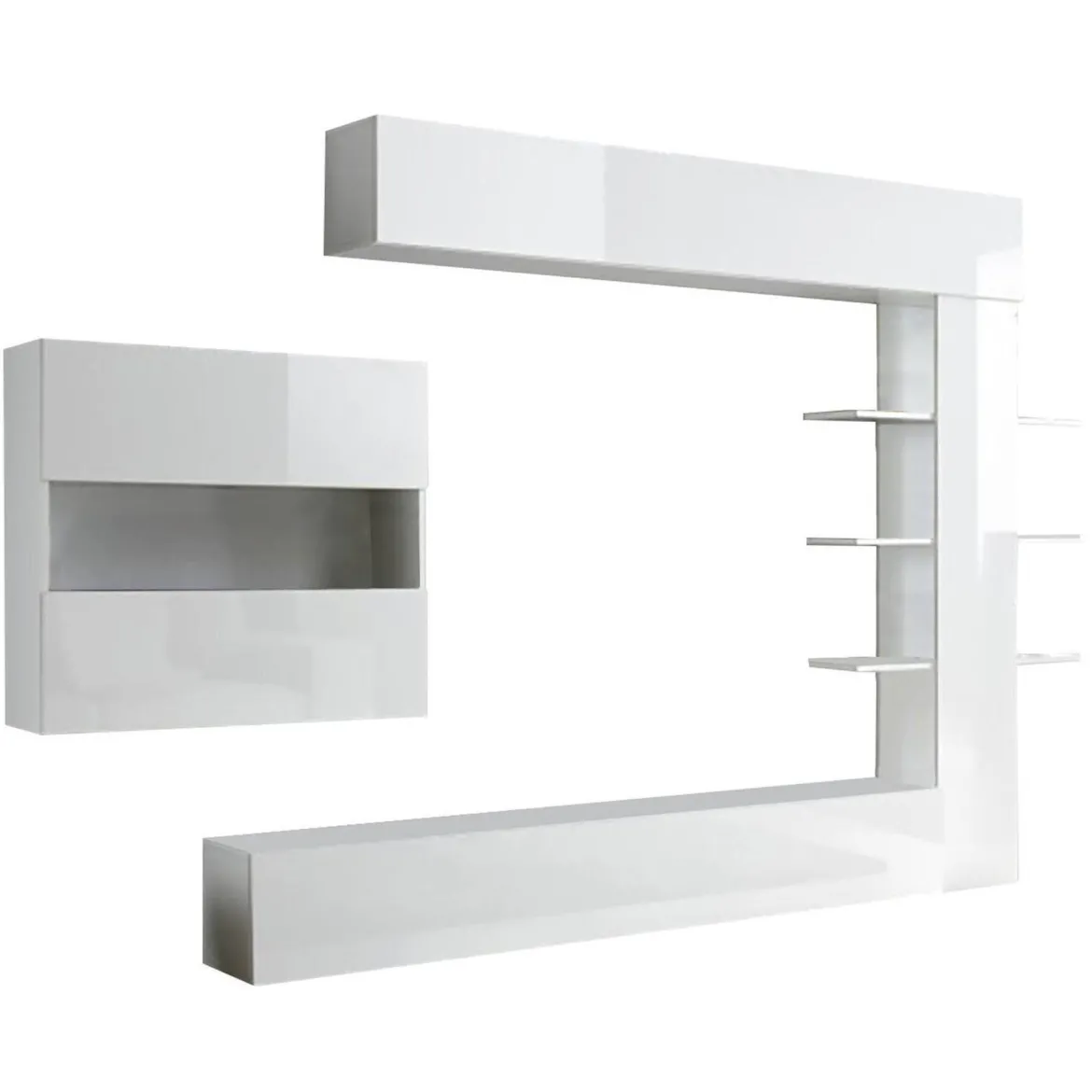 Mobile soggiorno smart 295cm bianco lucido e bianco - Aragosta