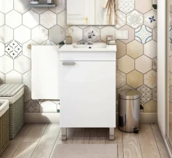 Mobile sottolavabo 1 anta 50x38x80h cm bianco lucido - Iselle