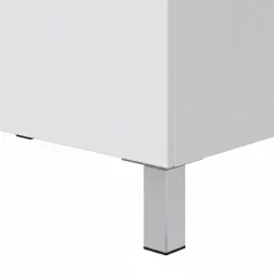 Mobile Sottolavabo Bianco Lucido 2 Ante Apertura Battente 80x45x80h cm, Piedini Alluminio - Massiola