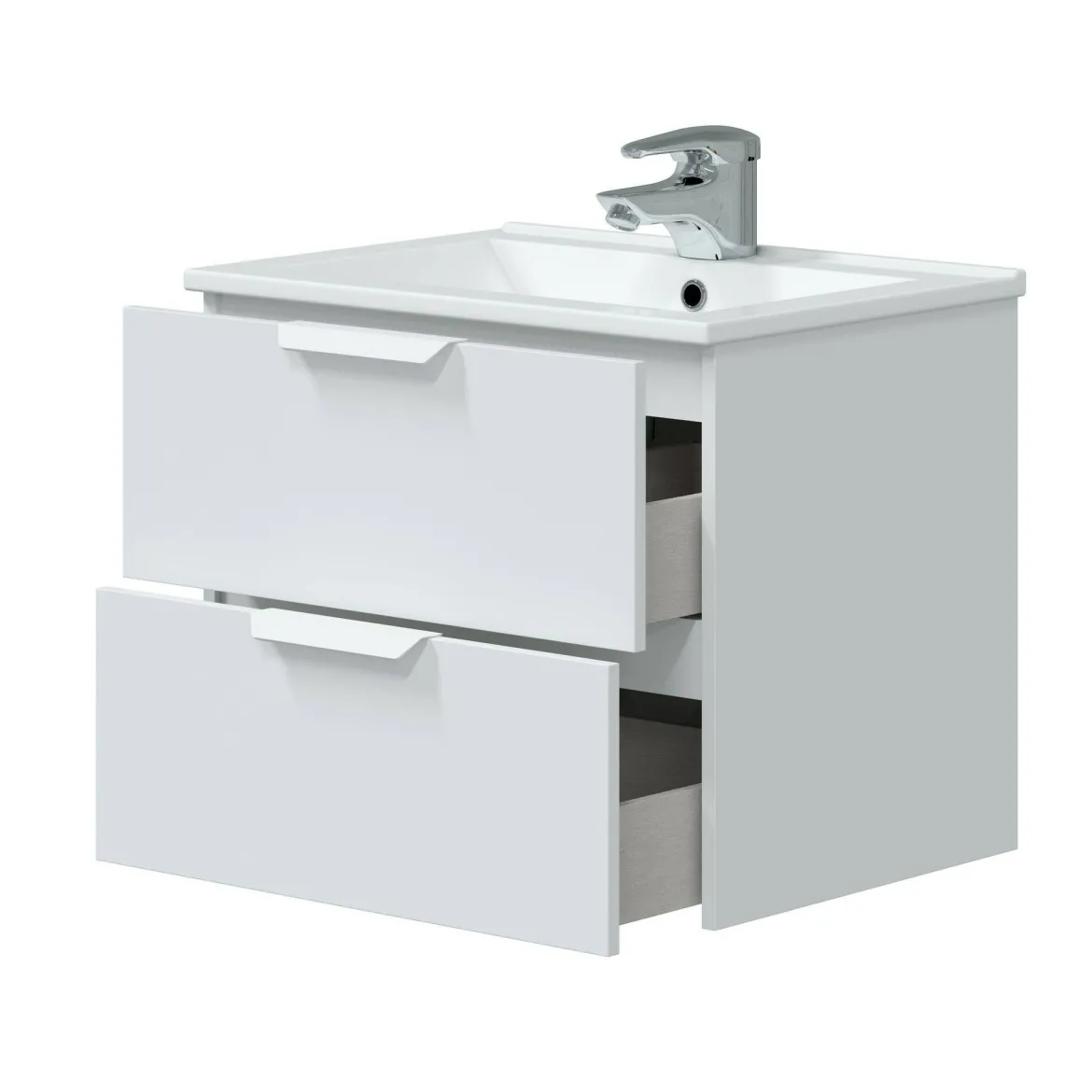 Mobile sottolavabo 2 cassetti 60x45x50h cm rovere - Doksuri