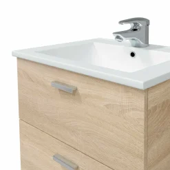Mobile sottolavabo 2 cassetti 60x45x50h cm rovere - Doksuri