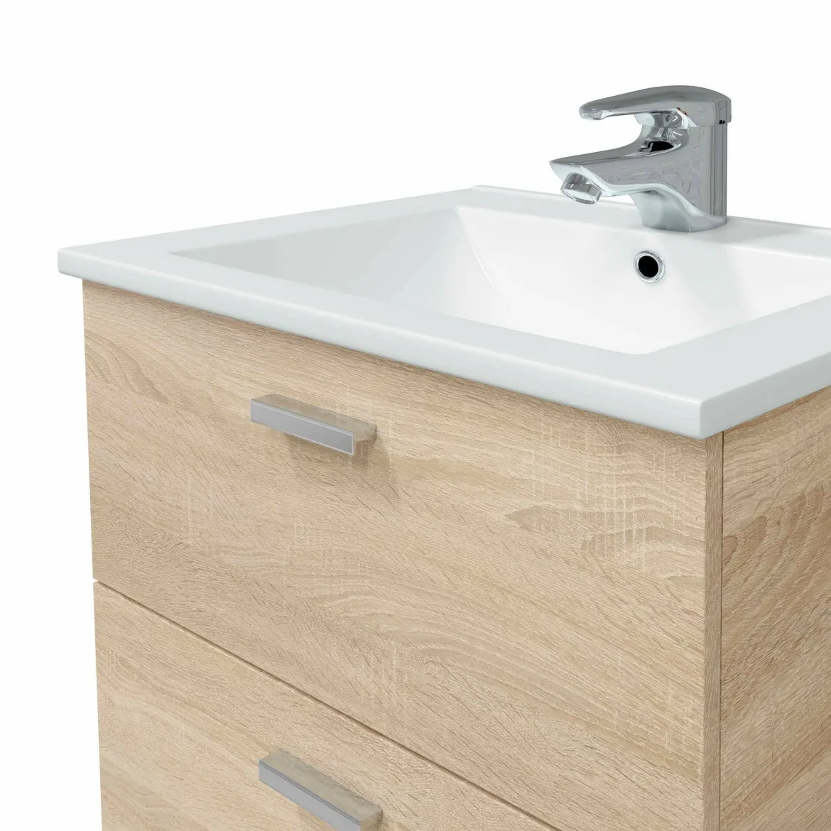 Mobile sottolavabo 2 cassetti 60x45x50h cm rovere - Doksuri