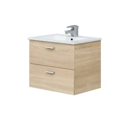 Mobile sottolavabo 2 cassetti 60x45x50h cm rovere - Doksuri