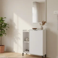 Mobile sottolavabo con specchio 77x24x91h cm bianco - Argusto
