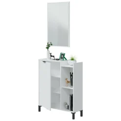 Mobile sottolavabo con specchio 77x24x91h cm bianco - Argusto