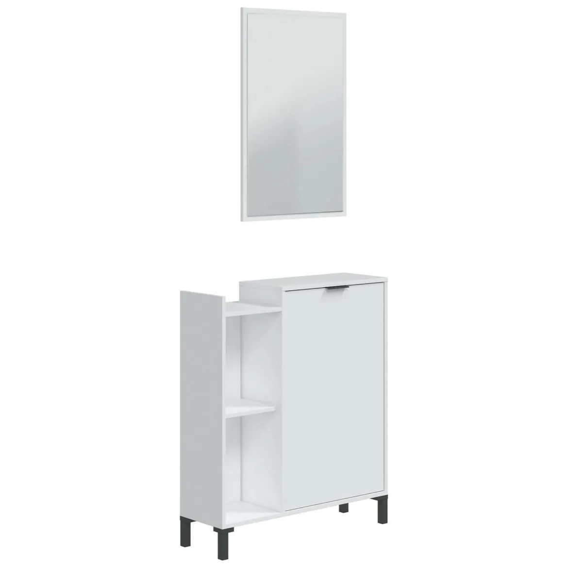 Mobile sottolavabo con specchio 77x24x91h cm bianco - Argusto