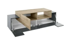 Mobile TV antracite e acero 160x45x51h cm 3 ante - Andris