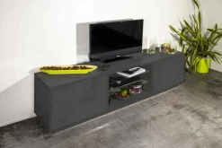 Mobile TV antracite lucido 180x41x46h cm 2 ante - Lola