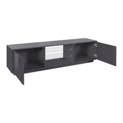 Mobile TV antracite lucido 180x41x46h cm 2 ante - Lola