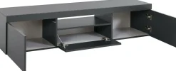 Mobile TV antracite 160x40x35h cm 3 ante - Edoarda