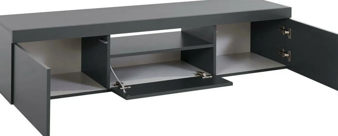 Mobile TV antracite 160x40x35h cm 3 ante - Edoarda