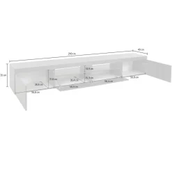 Mobile TV antracite 240x40x35h cm 3 ante - Animali