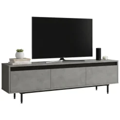 Mobile TV argento e nero 160x35x45h cm 3 ante - Titli