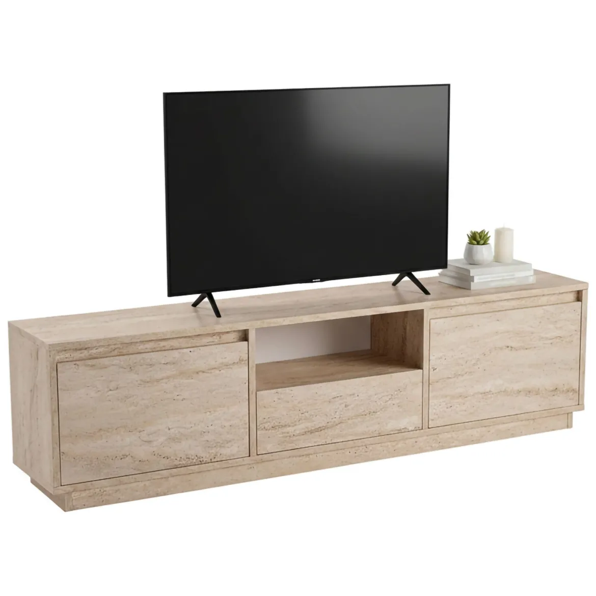 Mobile TV beige 160x29x42h cm 3 ante - Morrigan
