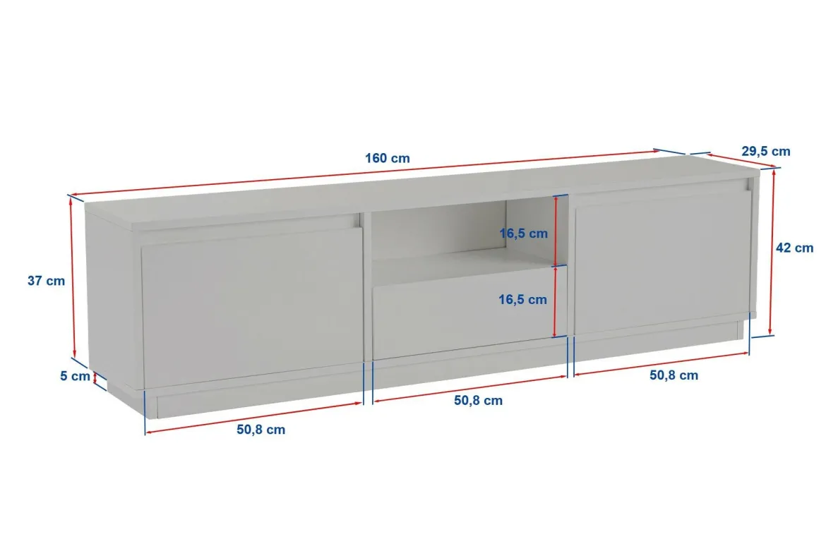 Mobile TV beige 160x29x42h cm 3 ante - Morrigan
