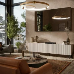 Mobile TV beige 200x42x52h cm 4 ante - Priocca