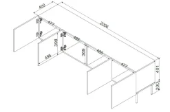 Mobile TV beige 200x42x60h cm 4 ante - Sospiro
