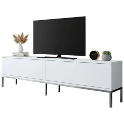 Mobile TV bianco e argento 180x30x47h cm modulabile - Espero