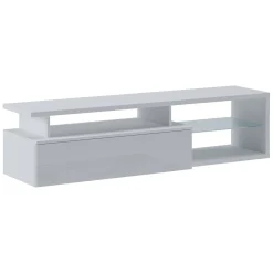 Mobile TV bianco e bianco lucido 160x38x41h cm in legno - Gisella