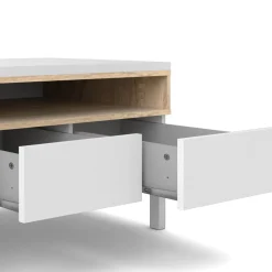Mobile TV bianco e quercia 155x48x48h cm in legno - Rosata