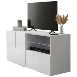 Mobile TV bianco lucido 172x39x33h cm in legno - Ammiro