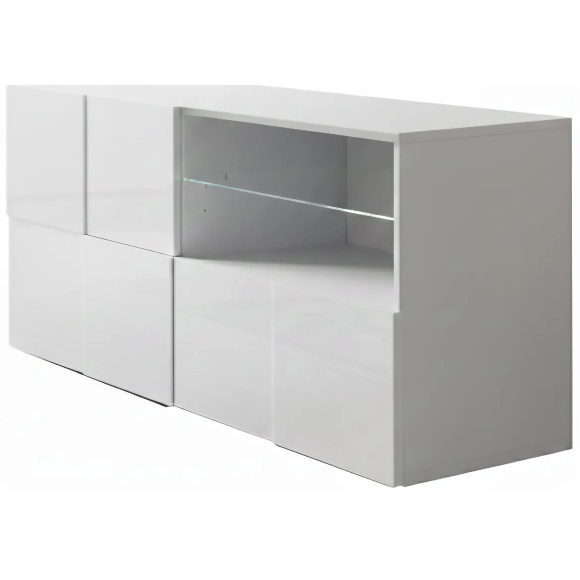 Mobile TV bianco lucido 172x39x33h cm in legno - Ammiro