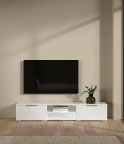 Mobile TV bianco lucido 172x39x33h cm in legno - Ammiro