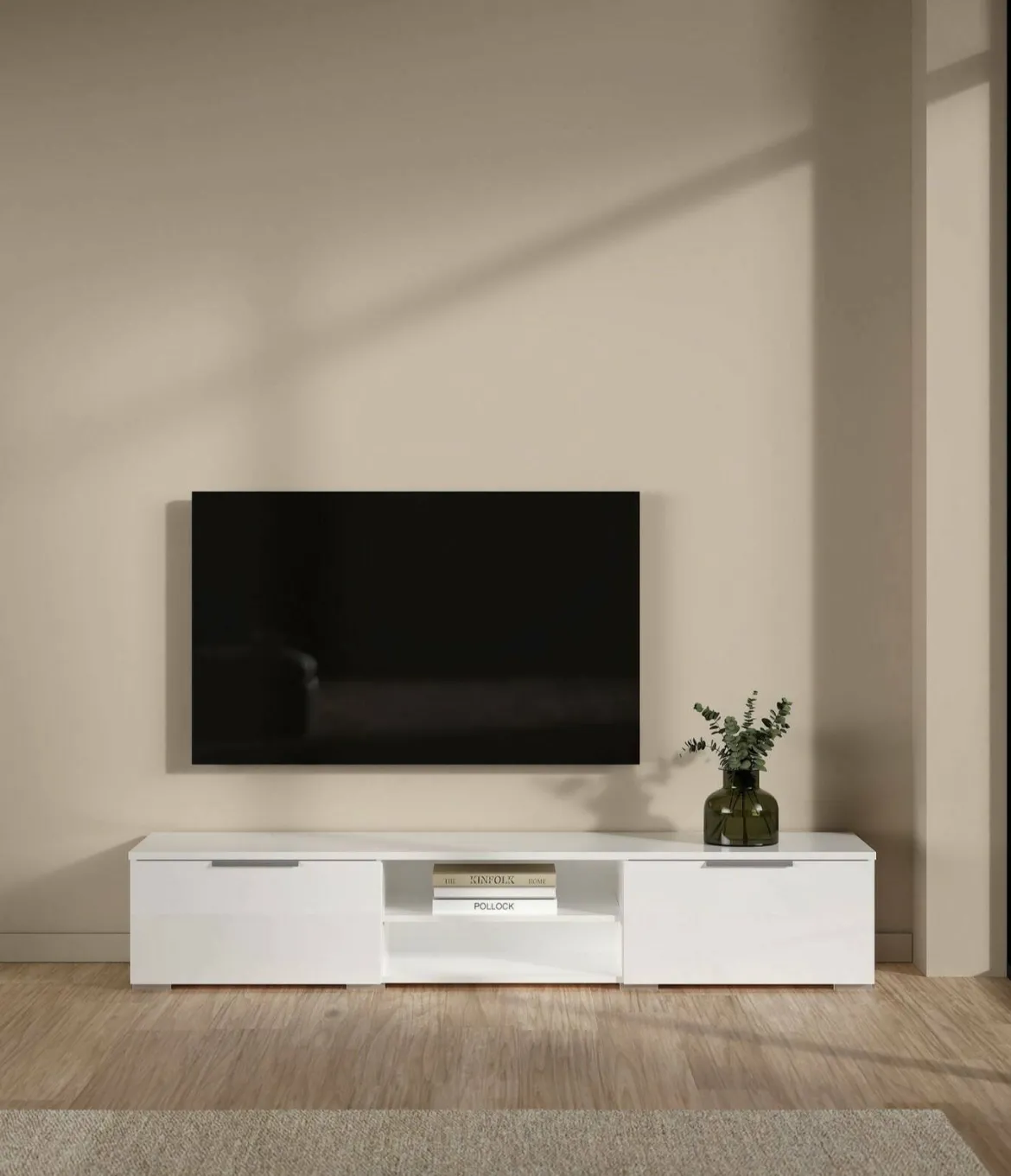Mobile TV bianco lucido 172x39x33h cm in legno - Ammiro