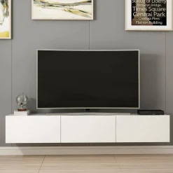Mobile TV bianco 180x32x30h cm 3 ante - Barzago