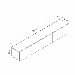 Mobile TV bianco 180x32x30h cm 3 ante - Barzago