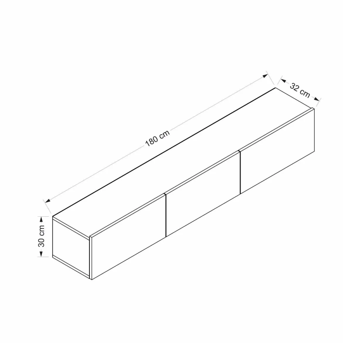 Mobile TV bianco 180x32x30h cm 3 ante - Barzago