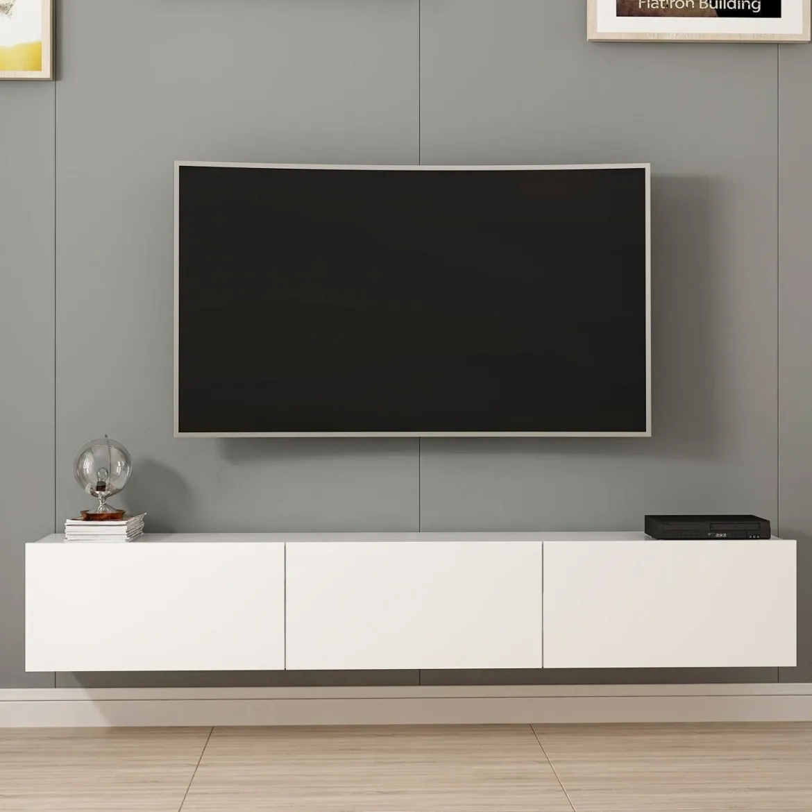 Mobile TV bianco 180x32x30h cm 3 ante - Barzago