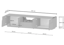 Mobile TV bianco 220x44x46h cm 4 ante e 1 cassetto - Maestrale