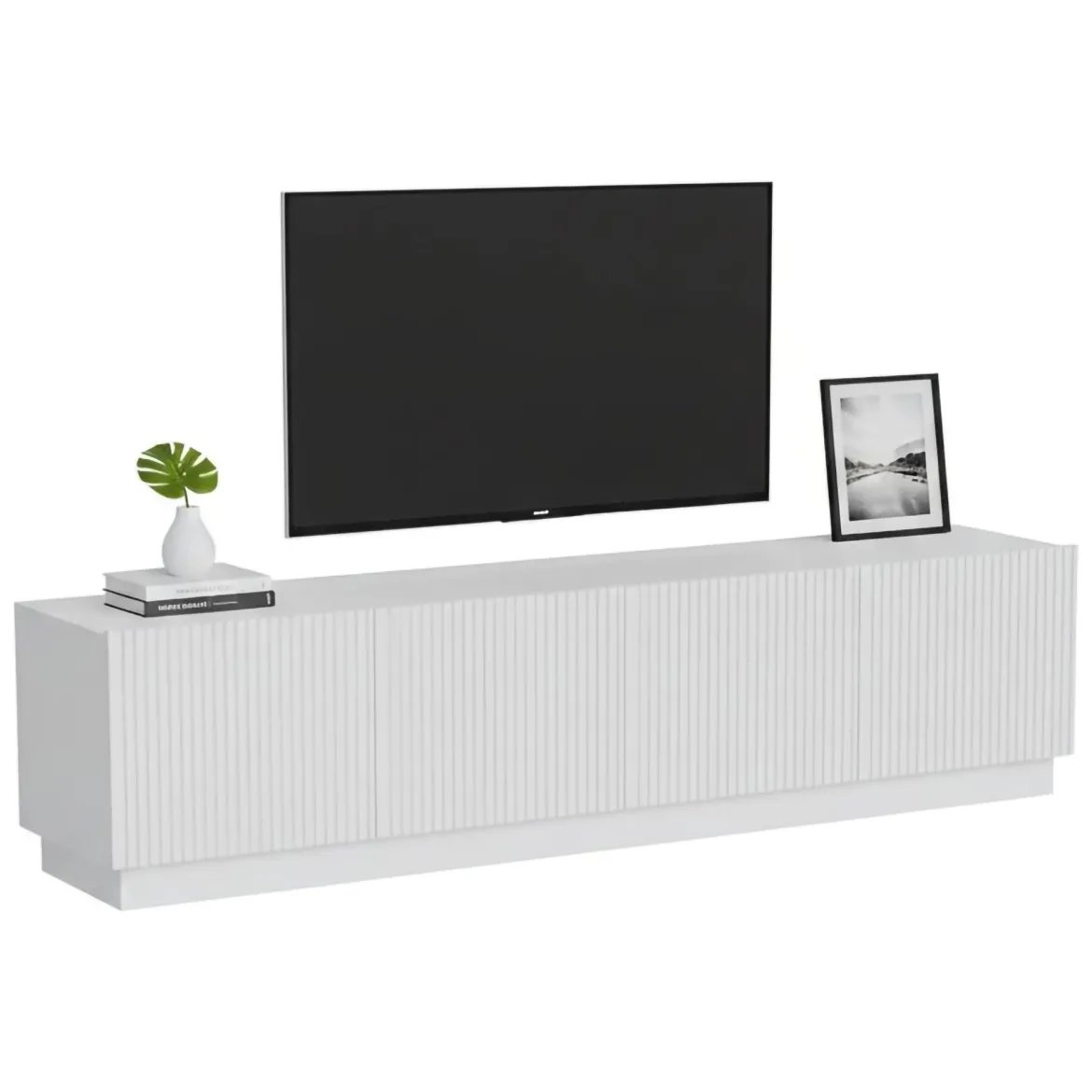 Mobile TV bianco 200x40x48h cm 4 ante - Macherio