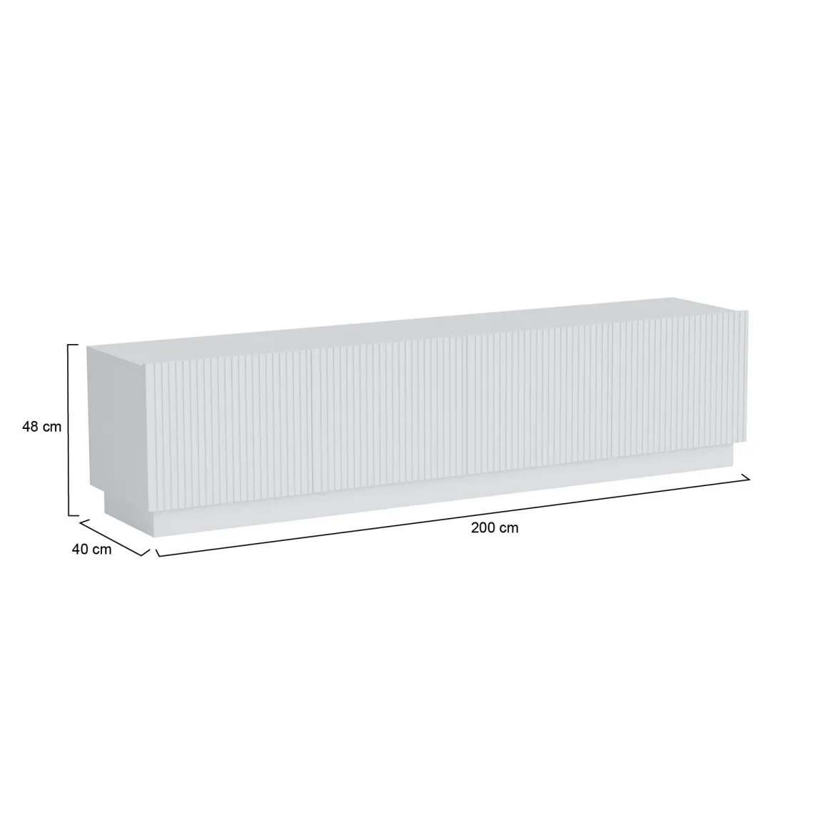 Mobile TV bianco 200x40x48h cm 4 ante - Macherio