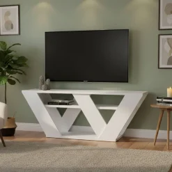 Mobile TV bianco 110x30x40h cm in legno - Amazzonite