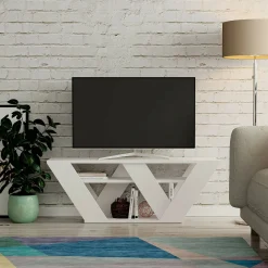 Mobile TV bianco 110x30x40h cm in legno - Amazzonite