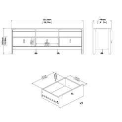 Mobile TV bianco 151x38x54h cm in legno - Astana