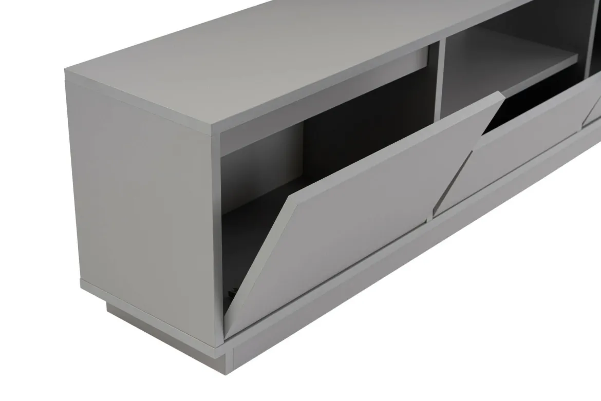 Mobile TV grigio 160x29x42h cm 3 ante - Morrigan