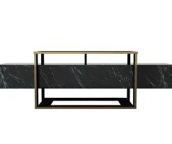 Mobile TV nero e oro 160x46x49h cm in legno - Jo