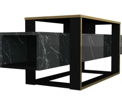 Mobile TV nero e oro 160x46x49h cm in legno - Jo