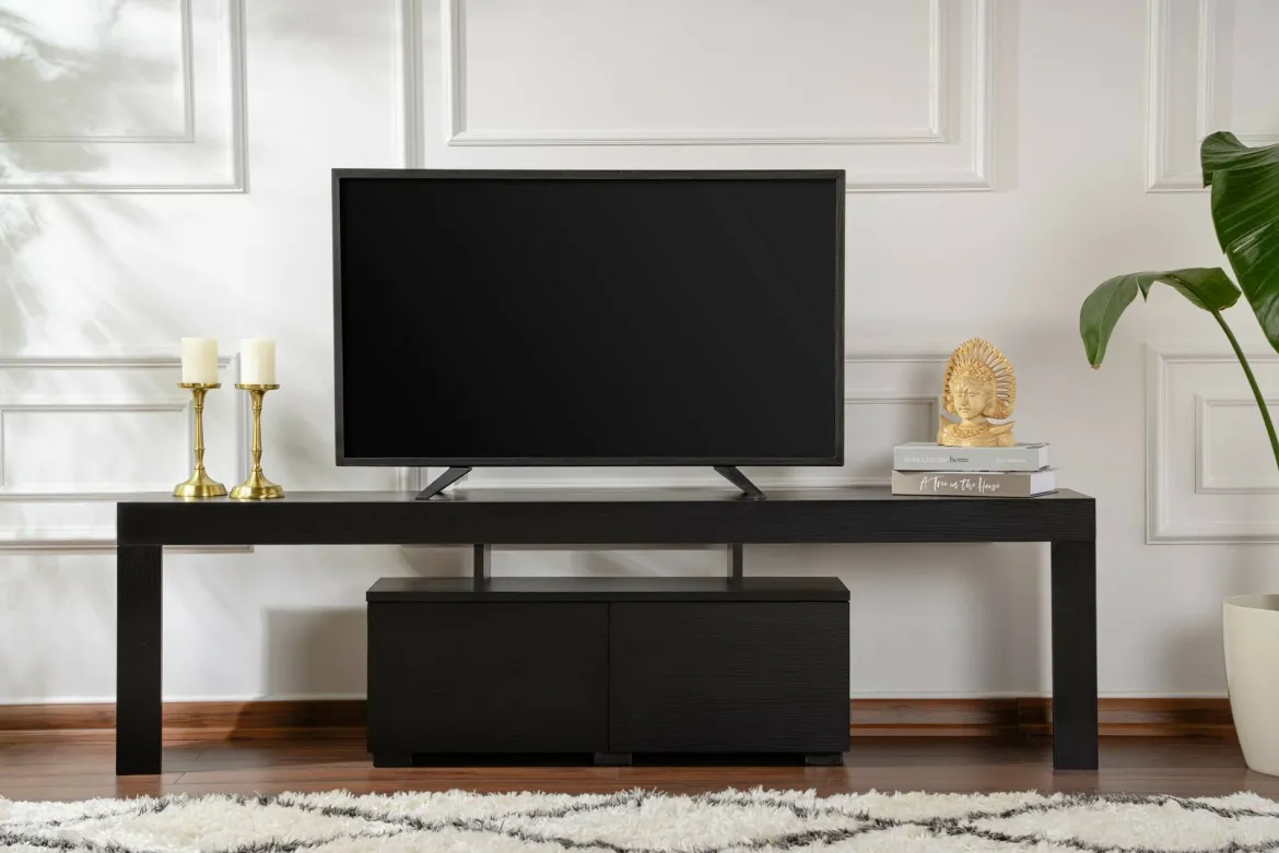 Mobile TV nero 180x31x50h cm 2 ante - Andarna