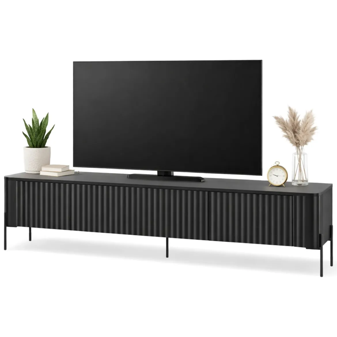 Mobile TV nero 190x39x50h cm 4 ante - Brembana