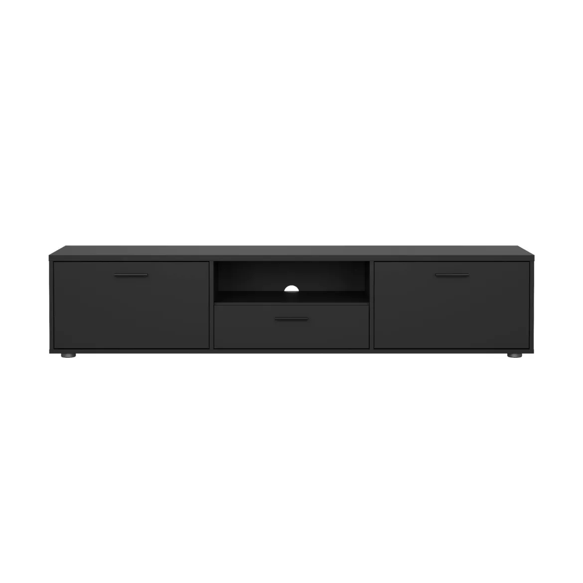 Mobile TV nero 177x39x38h cm 2 ante e 1 cassetto - Giaele