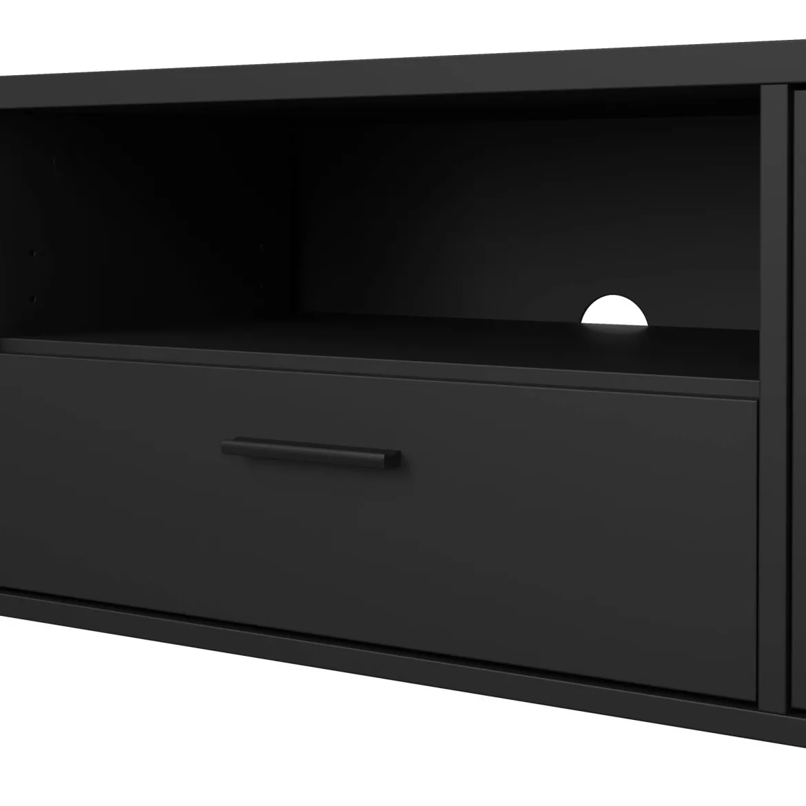 Mobile TV nero 177x39x38h cm 2 ante e 1 cassetto - Giaele